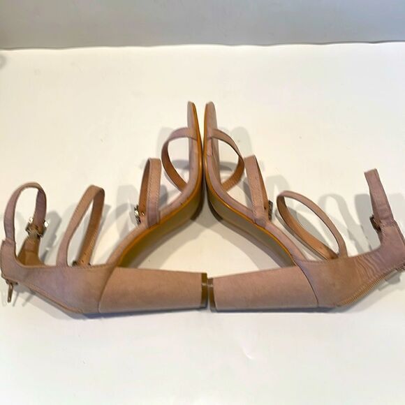 NEW Sandalup Strappy Nude Sandals Size 10 - Picture 5 of 7